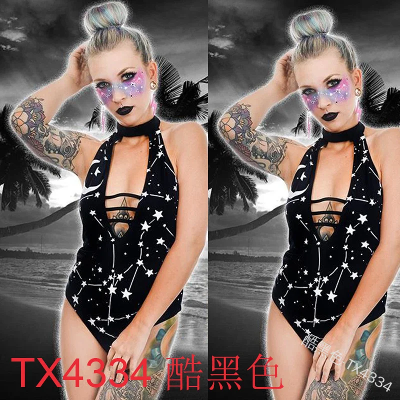

2021 Nightclub Sexy Jumpsuit Star Sky Printed Backless Performance Dress