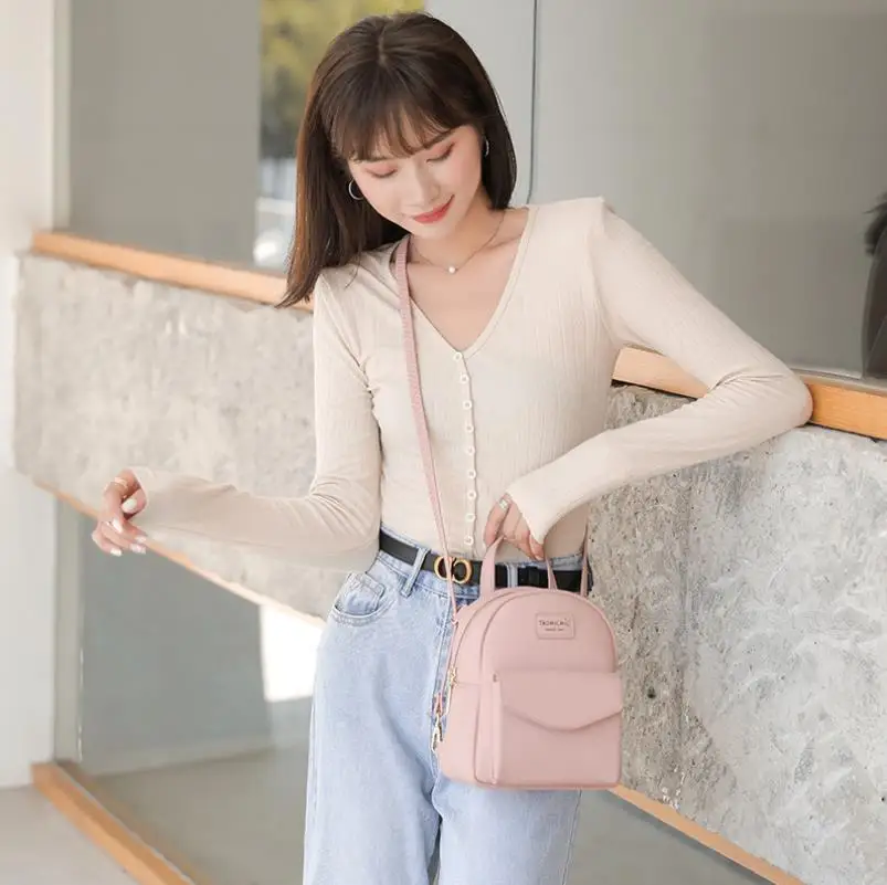 Женский мини-рюкзак элегантный однотонный рюкзак для девушек легкий дорожный