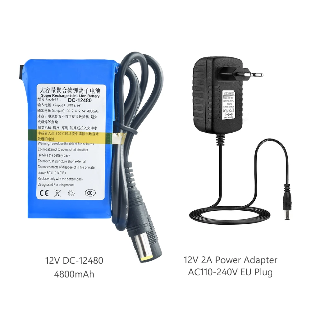 Большая емкость DC12480 12V 4800mAh литий-ионная аккумуляторная батарея для камеры