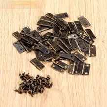 50Pcs 16x13mm Antique Bronze/Gold Cabinet Hinges Furniture Accessories Jewelry Boxes Small Hinge  Fittings For Cabinets