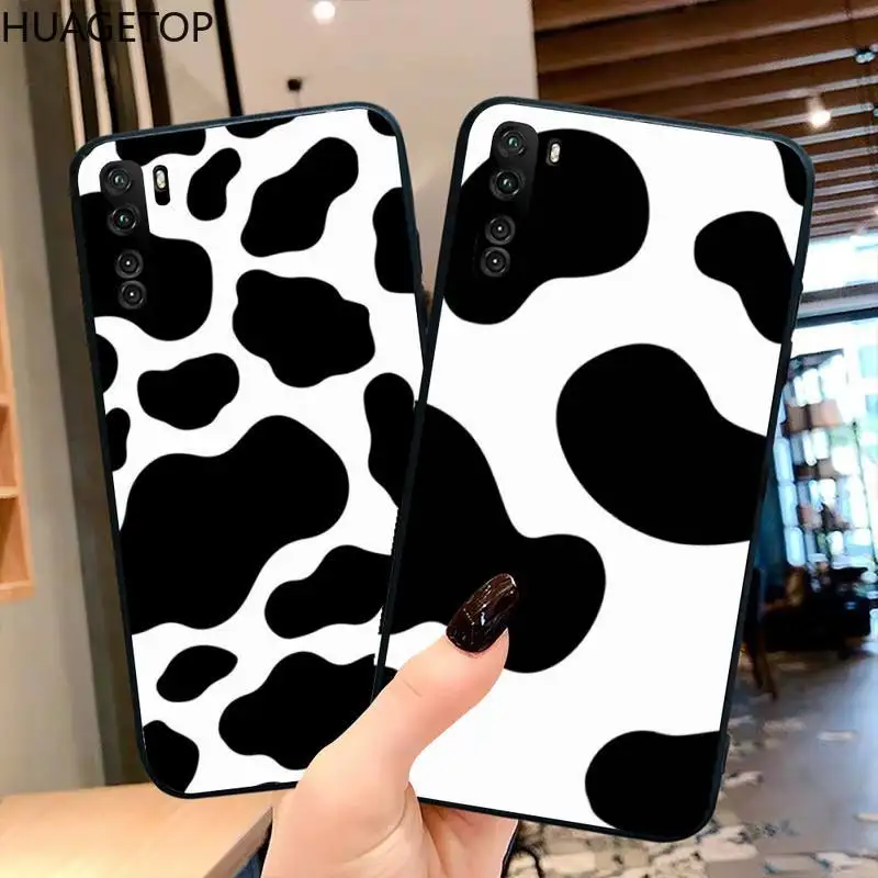 

Cow Print Black White black Phone Case Hull for Huawei P20 P30 P40 lite E Pro Mate 30 20 Pro P Smart 2020 prime