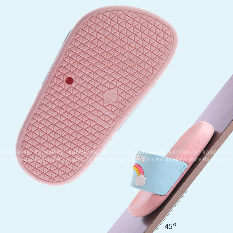 Шлепанцы детские для пляжа и воды Мультяшные радужные сандалии с единорогом