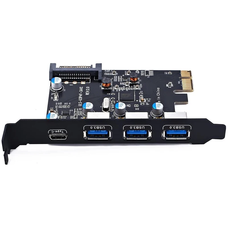 PCI E на USB3.0 Тип C + 3 знака после расширения карты Интерфейс 4 Порты и разъёмы сетевая