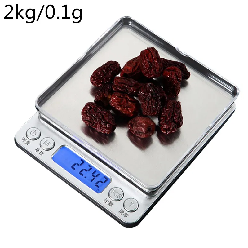 2kg-0.1g Hoomall 1 шт. Мини цифровые весы 100/200/300/500/1000g 0,01/0,1 г Высокая точность Подсветка Электрический Карманный грамм Вес для ювелирных изделий - Цвет: 2kg-0.1g