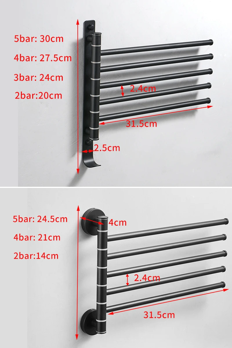 

Bathroom rotating towel bar with hook stainless steel Towel rack wall mounted glue paste double towel cloakroom towel shelf