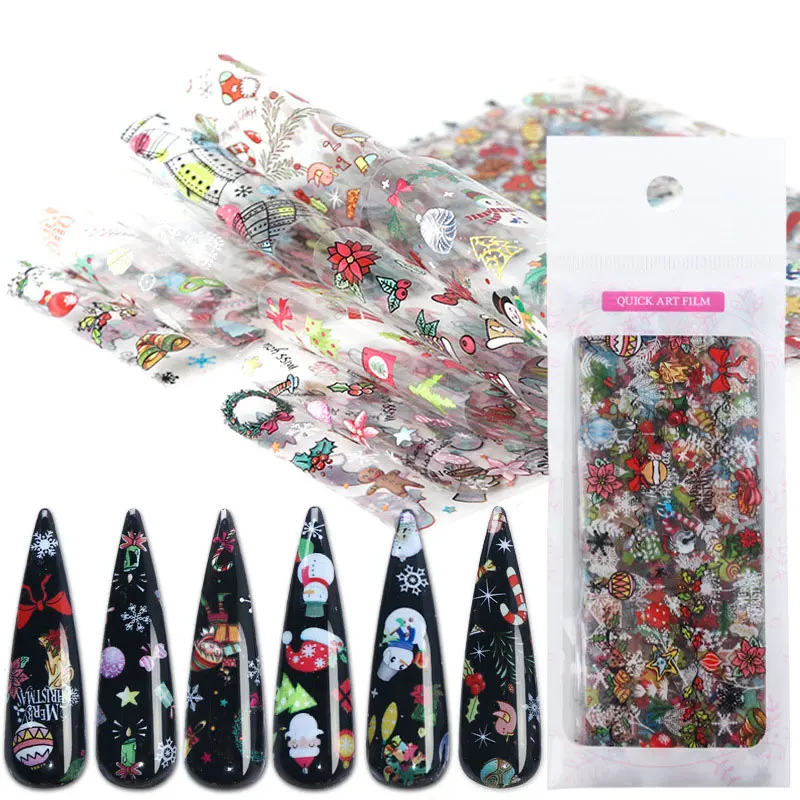 Фольгированная наклейка для ногтей MSHARE рождественские наклейки ногтевого