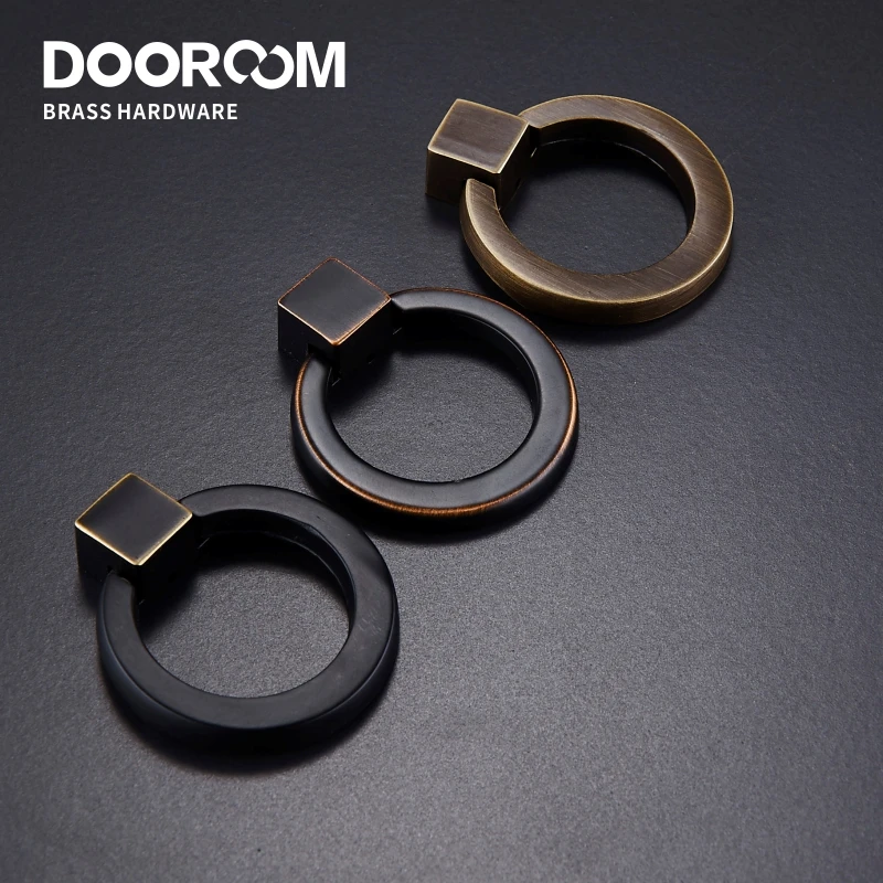 Латунные ручки Dooroom современные из черной бронзы в сельском стиле для шкафа
