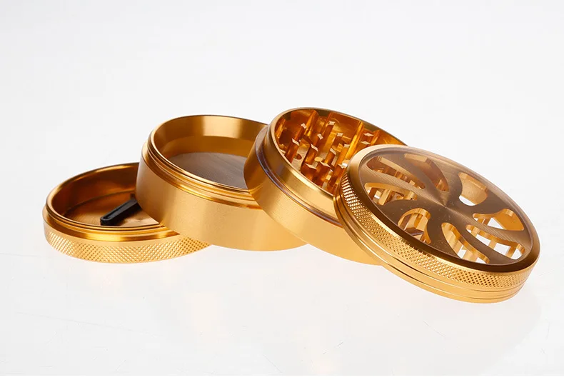 

Hand Muller Leaf Shape 63MM 4Levels Aluminum Mental Herb Grinder Weed Tobacco Smoke Crusher 6 Color
