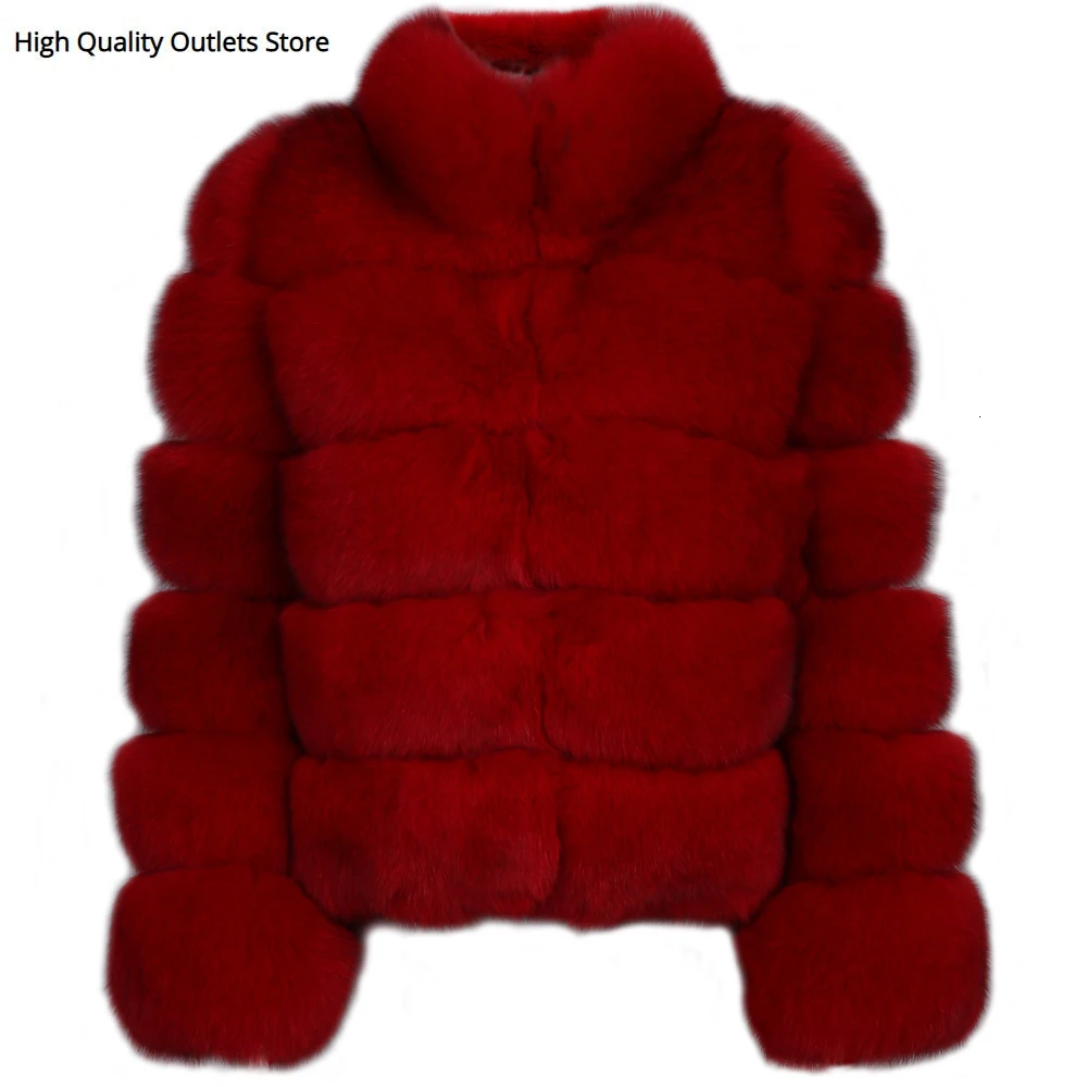 Женская куртка из натурального меха Лисьего с длинным рукавом и