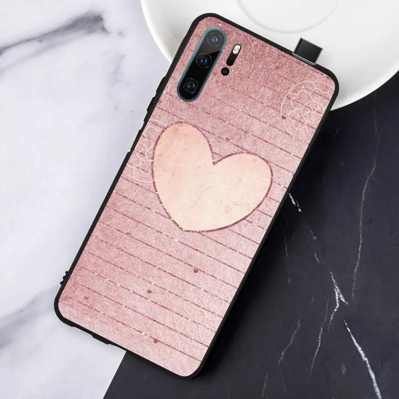 

Gold Rose Love heart Glitter pattern high quality Phone Case shell For Huawei honor Mate P 10 20 30 40 Pro 10i 9 10 20 8 x Lite