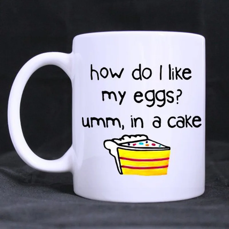 Как мне нравится мои яйца Umm в кружке для торта кофе керамические белые кружки 11