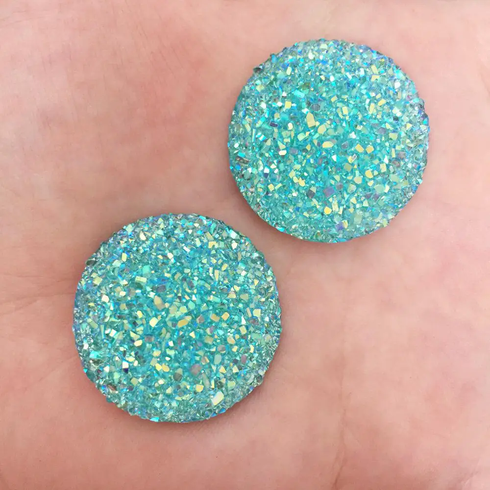 Лидер продаж 8 шт. АВ полимер 30 мм кабошон руда круглые стразы с плоской обратной