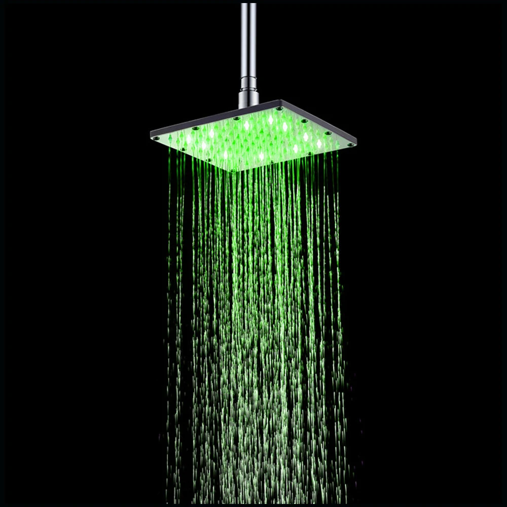 8 дюймов 200 мм Нержавеющая сталь большой светодиодный лейки для душа Цвет
