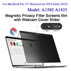 Магнитный фильтр конфиденциальности экрана Защитная пленка с веб-камерой крышка ползунка для 2016201720182019 Новый MacBook Pro 13, за счет сканера отпечатков пальцев Air 13 