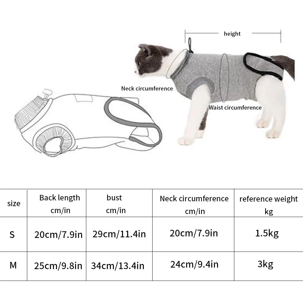 

Cat Recovery Suit Kittens After Injured Jumpsuit Clothes Abdominal Wounds Anti Pet Cat Licking Wounds Vest Pet Cat Supplies