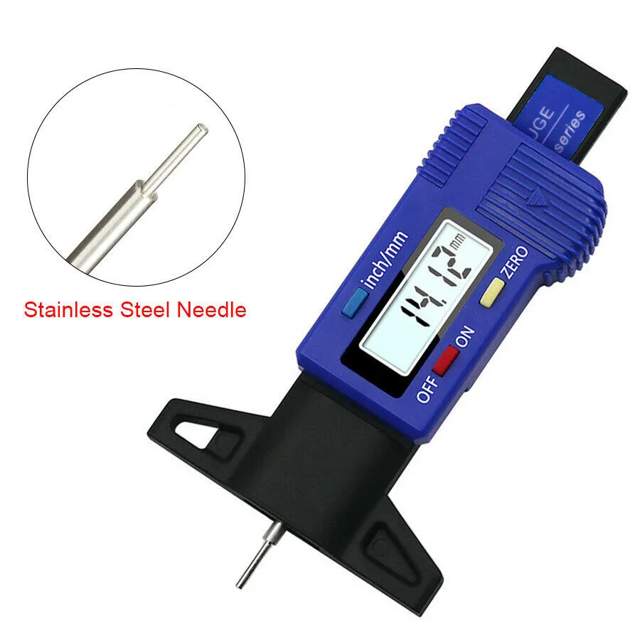 

Digital Tyre Depth Gauge Tread Checke Car Motorbike Tester Brake Shoe Pad 25mm Metric Inch System Exchange Tire Pressure Monitor