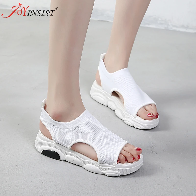 Сандалии женские на танкетке удобные босоножки без шнуровки плоская подошва