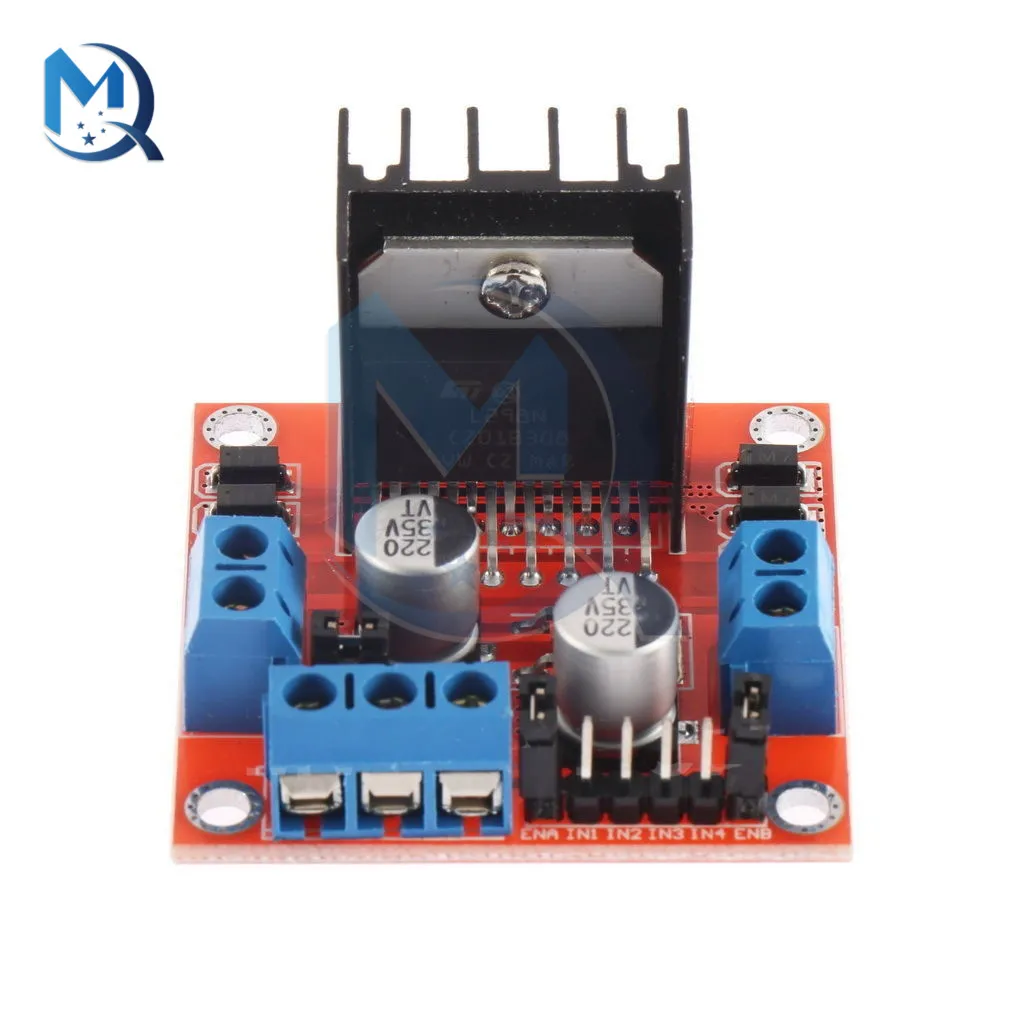 Модуль драйвера шагового двигателя L298N 25 Вт, плата драйвера H-Bridge для четырехфазных или двух двигателей постоянного тока