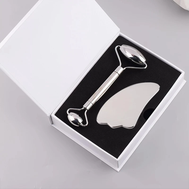 

Stainless Steel Face Massager Roller Lifting Anti Wrinkle Gua Sha Tools Cellulite Skin Face Care Detox Massager Guache Scraper