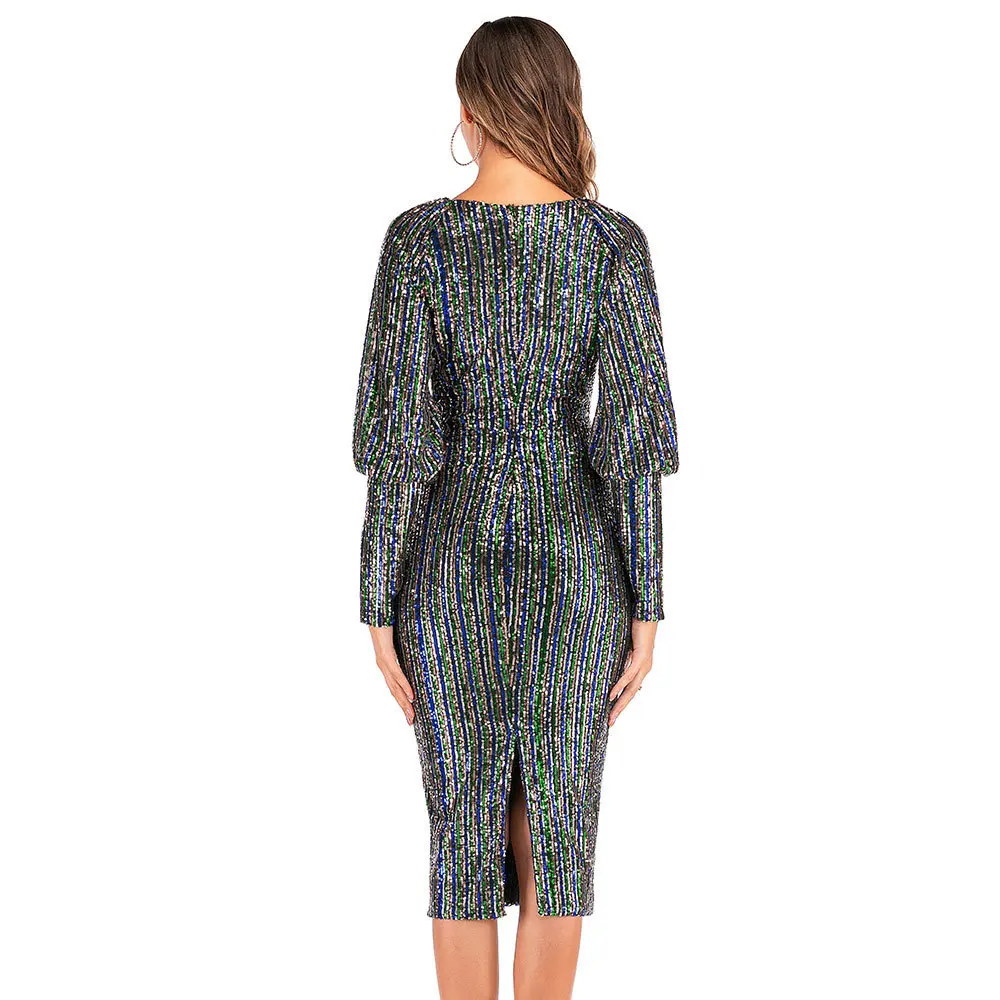 Женское платье средней длины классическое в африканском стиле расшитое