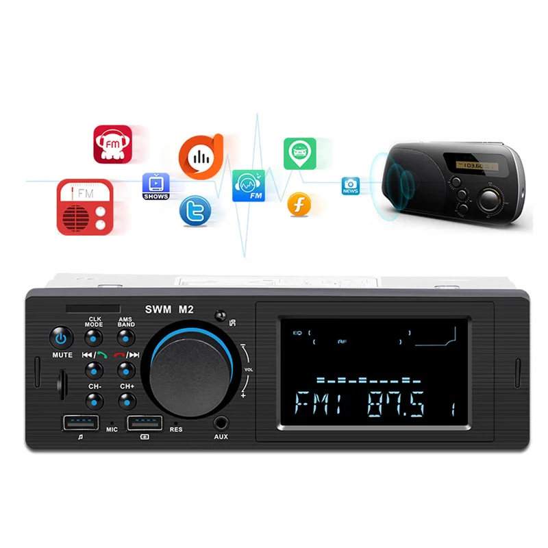 Автомобильный радиоприемник с Bluetooth Авторадио 12 В автомобильное стерео радио FM Aux