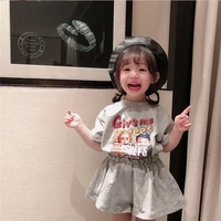 girls suit baby lace v neck blouse and shorts sets with belt 2021 summer new toddler girl fashion solid 2pcs suits girls sets