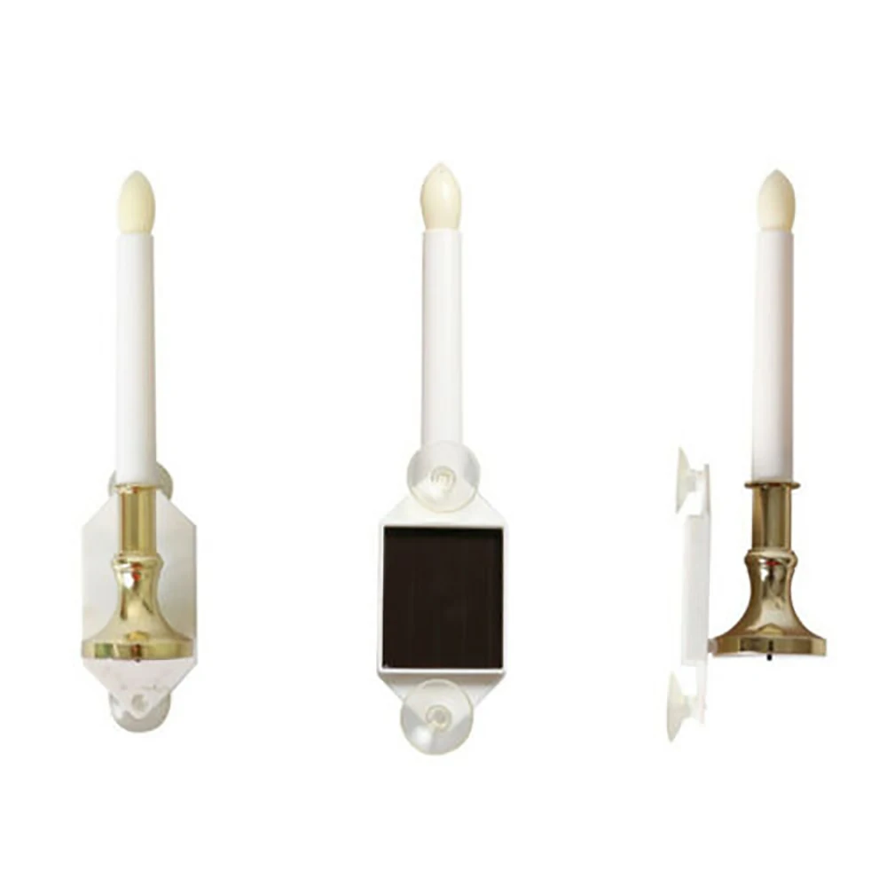 2x Открытый водонепроницаемый солнечный светильник на присоске свеча окно лампа