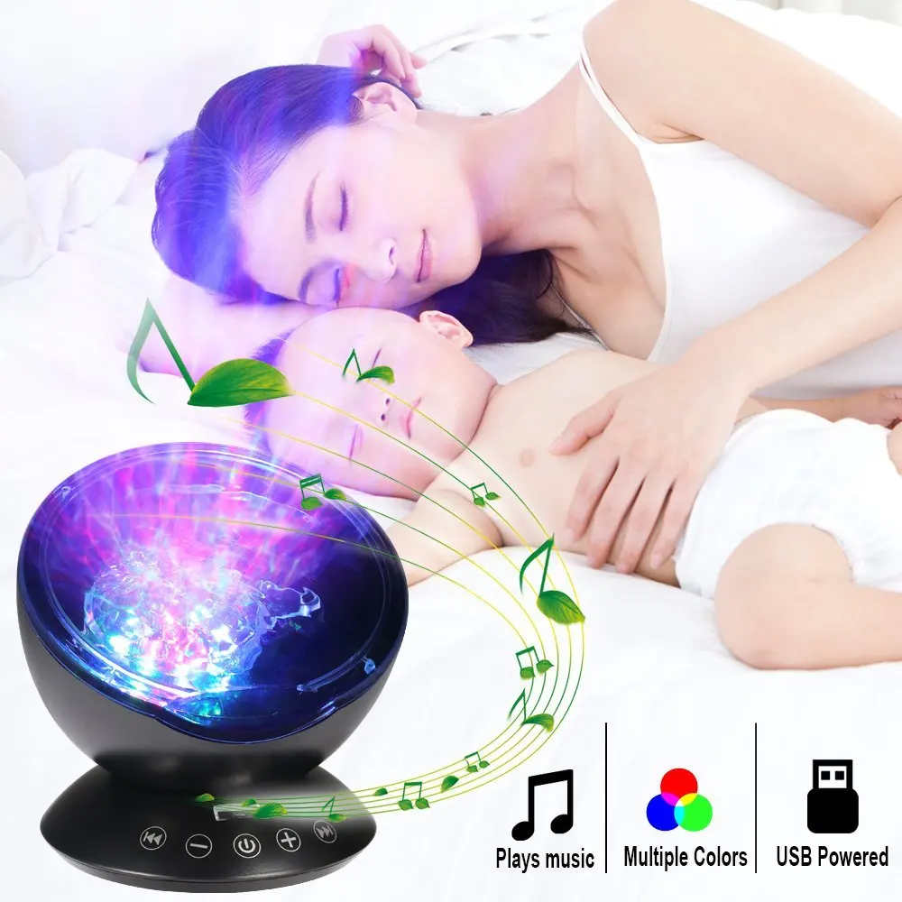 

Creative Ocean Wave Starry Sky Aurora LED Night Light Projector Luminaria Novelty Lamp USB Lamp Nightlight Illusion For Children