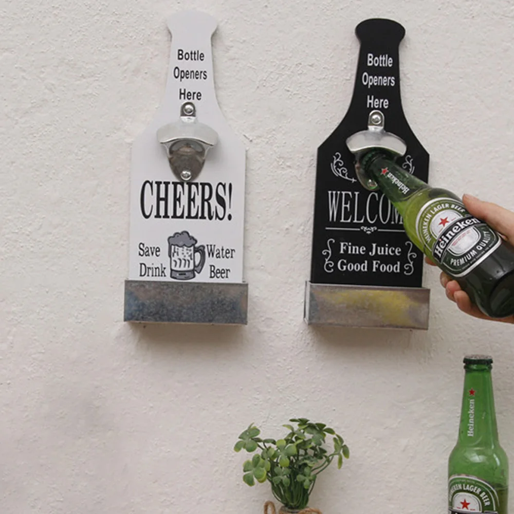 

Vintage Wall Mounted Opener Wine for Beer Soda Glass Cap Bottle Opener Kitchen Accessories Supplies Bar Gift Tools Beer Opener