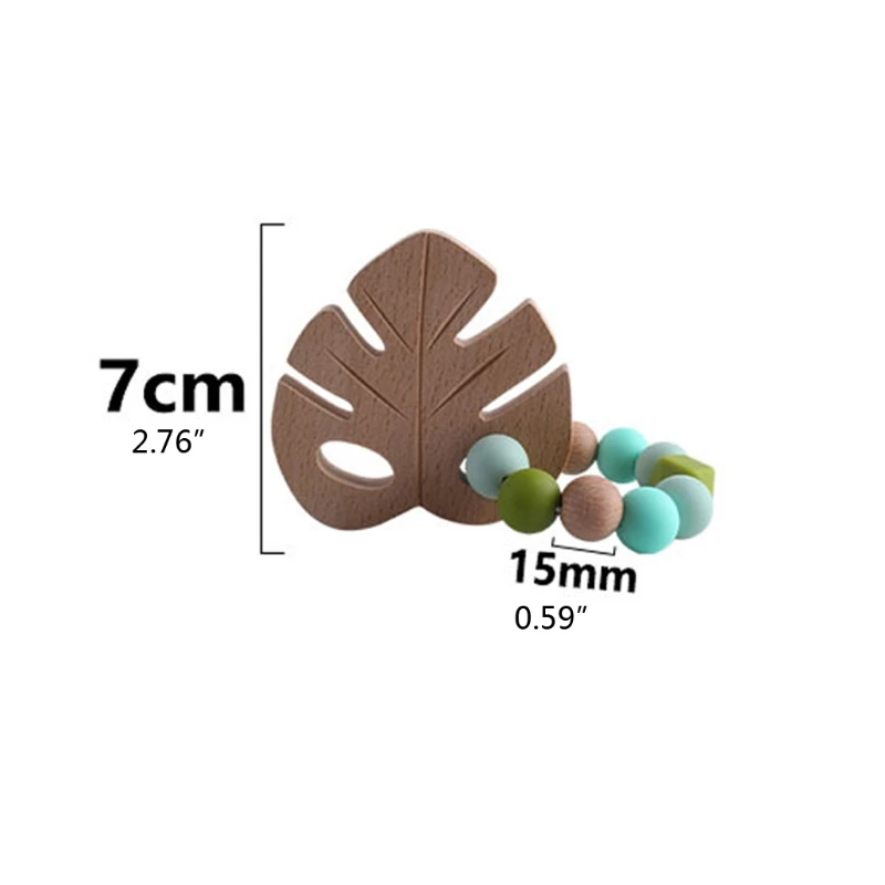 

Wooden Toys Baby Bracelets Beech Teether Silicone Beads Teething Wood Rattles Toys Infant Nursing Gift For Newborn