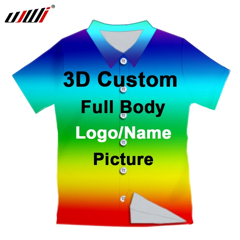 Custom Oversized Men's Social Shirts Casual Korean Clothing Male Harajuku 3D Print Anime Blouses Man Wholesale Dropship Clothes