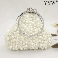 2021 plastic pearl ladies clutch bag elegant women evening bags pouch soft small handbags female wedding party clutches white
