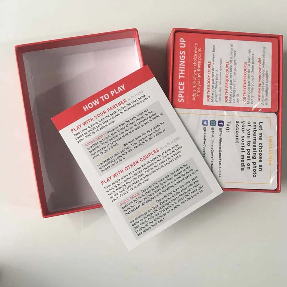 

The Couples Fun Conversation Starters and Challenges Card Game
