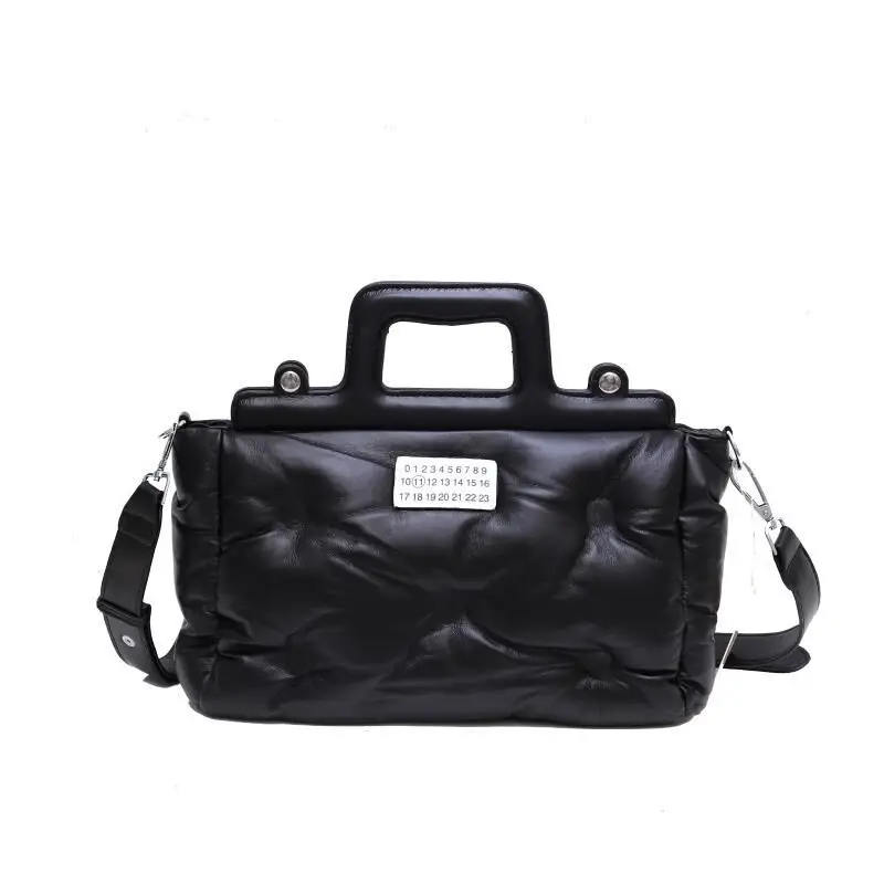 

Fashion Space Padded Women Handbags Designer Quilted Shoulder Bag Luxury Pu Leather Down Crossbody Messenger Bag Large Tote 2021