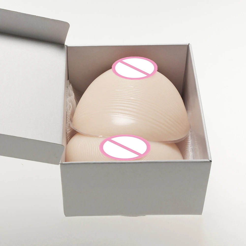 

1600g/Pair Circular White Silicone Breast Shemale Fake Breast Prosthesis Crossdresser Simulation Boobs Tits White Box Packaging