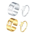 Кольцо с бабочкой для женщин, мужчин, пары, подходящие к лучшему другу, Модный комплект колец обещаний для девочек-подростков, ювелирные изделия с большим пальцем