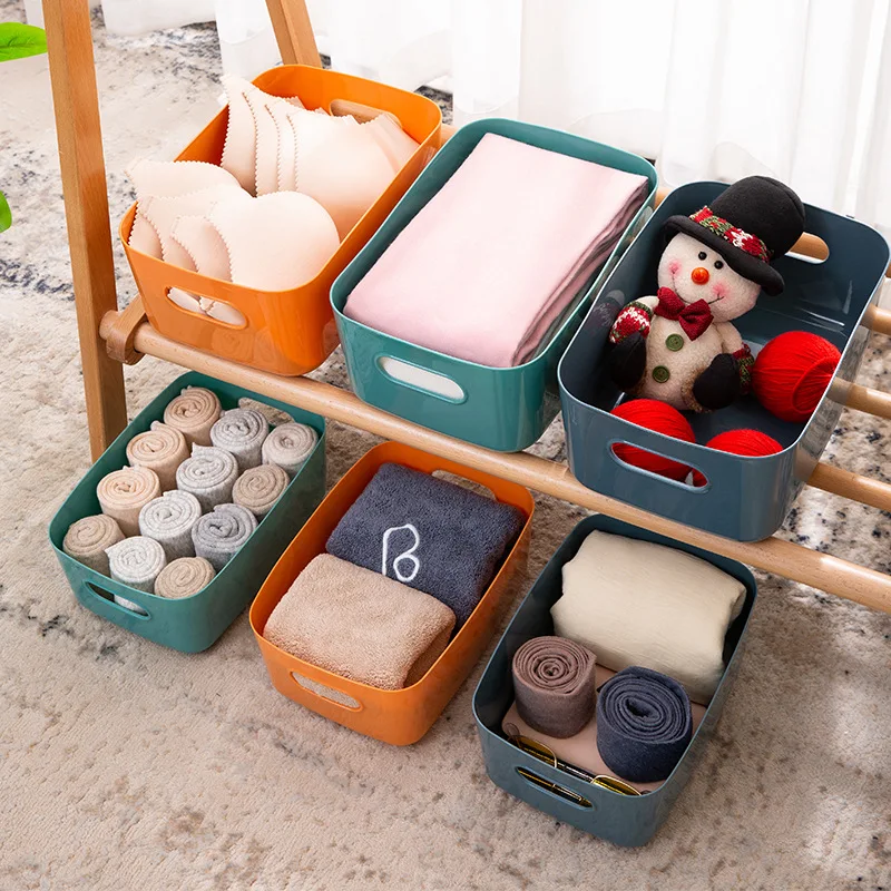 

Japanese-style miscellaneous storage box tabletop plastic box cosmetics finishing box kitchen storage box snack storage basket