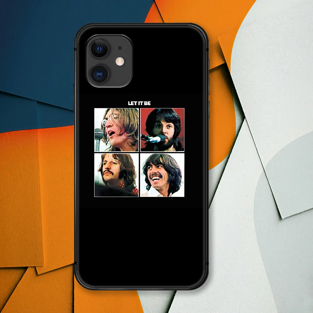 

The Beatle Rock and Roll Band Phone Case For IPhone 4 4s 5 5S SE 5C 6 6S 7 8 Plus X XS XR 11 12 Mini Pro Max 2020 black Back