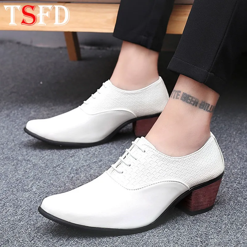 Туфли мужские кожаные на платформе Мокасины Классические лоферы обувь танкетке