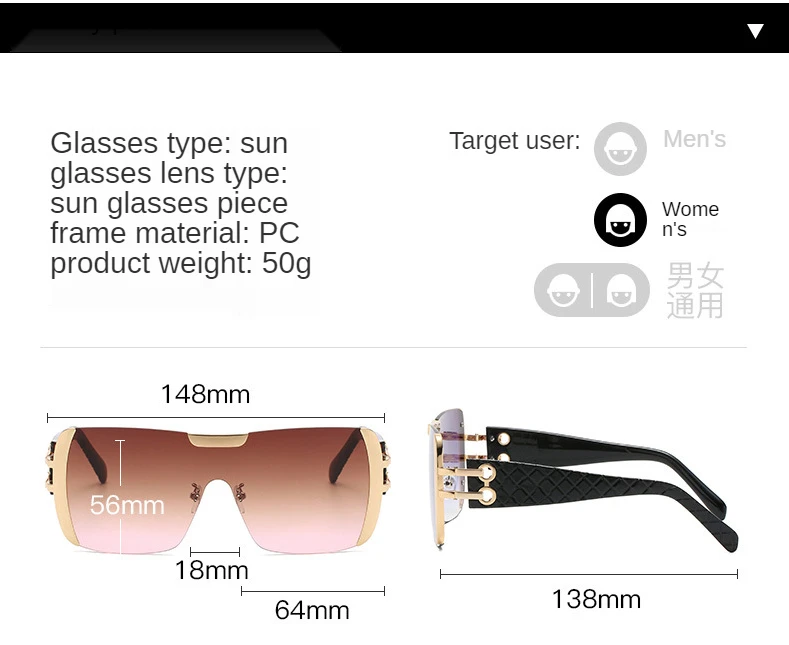 

Women Classic Square Sunglasses New Ladies Sunglasses Luxury Brand Retro Rimless Metal Frame Sun Glasses Retro Oculos