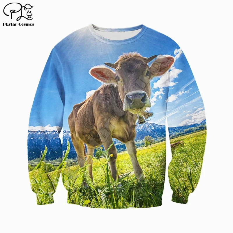 

PLstar Cosmos 3DPrint New Fashion Animal Cow Cattle Harajuku Streetwear Funny Casual Man and Woman Hoodies/Sweatshirt/Jacket/-a4