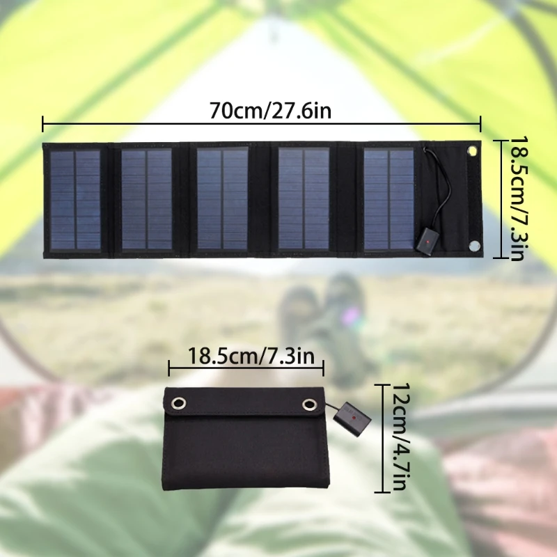

Foldable 15W Solar Panel 10 in 1 USB Solar Cell Waterproof Charger Power Bank