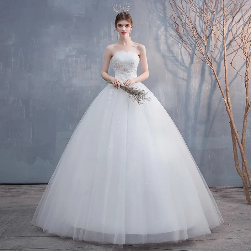 Женское свадебное платье без рукавов Feerijt белое кружевное с цветочным принтом