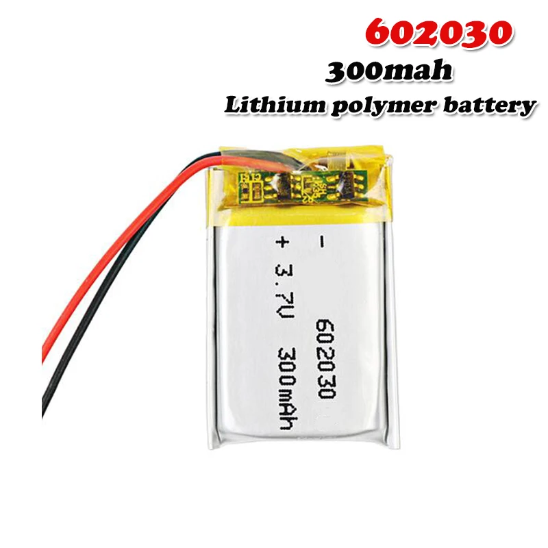 300mAh 3,7 V 602030 литиевая полимерная аккумуляторная батарея для Bluetooth спикера MP3 MP4 Смарт-часы беспроводная карта селфи-палка