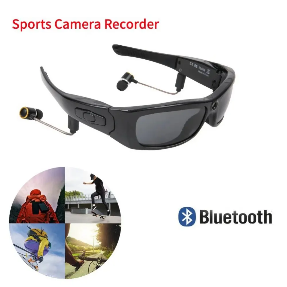 저렴한 스마트 안경 스포츠 카메라 HD1080P 카메라 블루투스 음악 선글라스 운전 레코더 미니 카메라 안경 오토바이 안경