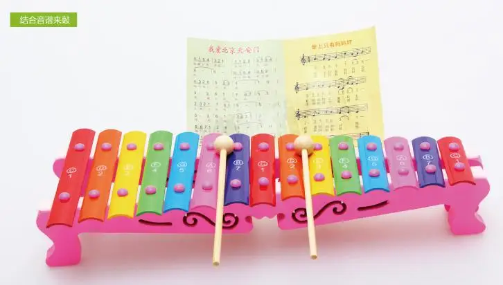 Дети Дерево 15 тимбре инструмент ксилофон Раннее Образование Музыка Обучение