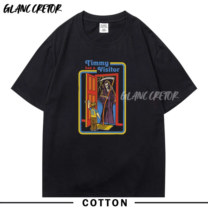 

Футболка мужская оверсайз с изображением демона сатаны, хлопковая тенниска с короткими рукавами в стиле Харадзюку, уличная одежда в японск...