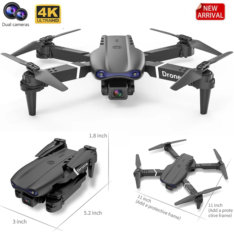 

NEW RC Drone With 720P 4K Dual Cameras Wide-Angle Rc Dron Quadcopter Wifi FPV Foldable Drones Helicopter Toys For Adult Teens