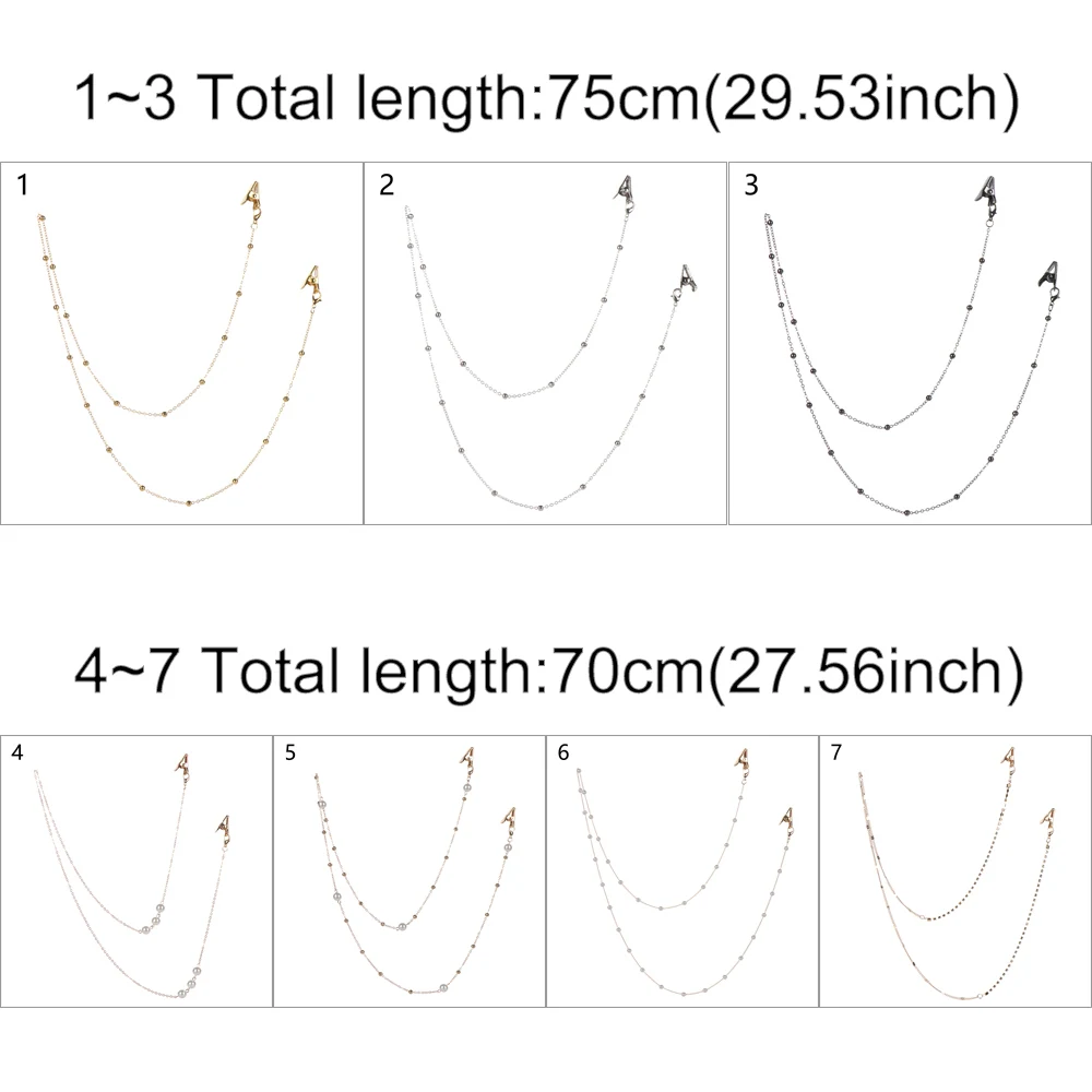 Цепочка для ожерелья и маски с металлическими бусинами зажимами типа крокодил |