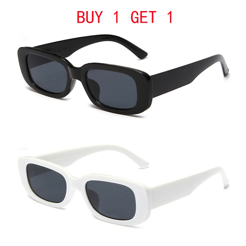 

Buy One Get One Free Small Rectangle Sunglasses Women Vintage Brand Designer Square Sun Glasses Shades Female UV400